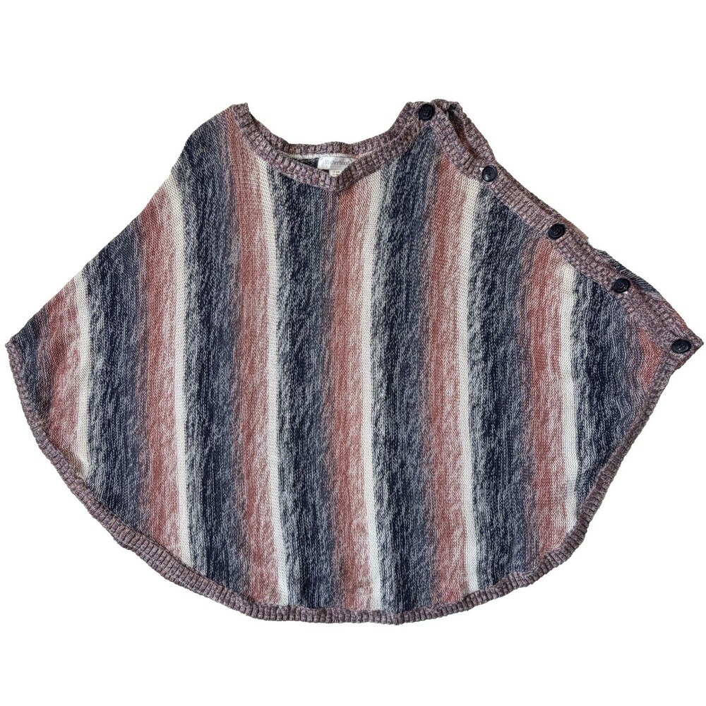 Motherhood Maternity 100% Cotton Knit Poncho Style Striped Sweater, Soft, S/M